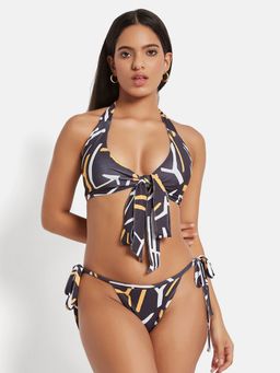 Secrets By ZeroKaata - Women Printed Halter Bikini (Set of 2)