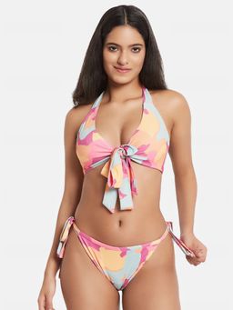 Secrets By ZeroKaata - Women Printed Halter Bikini (Set of 2)