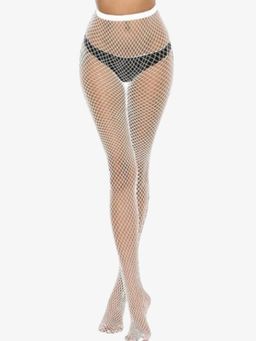 Secrets By ZeroKaata - White Self Design Stockings