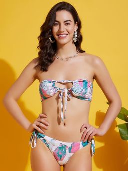 Secrets By ZeroKaata - Women Printed Strapless Bikini Bra and Panty (Set of 2)
