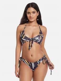 Secrets By ZeroKaata - Women Black Swim Bikini Beachwear (Set of 2)