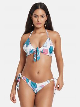 Secrets By ZeroKaata - Women White Swim Bikini Beachwear (Set of 2)