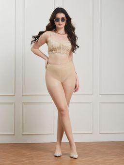 Secrets By ZeroKaata - Women Nude Solid Semi Sheer Pantyhose Stockings