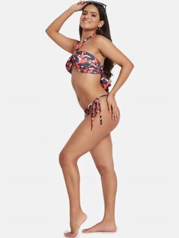 Secrets By ZeroKaata - Printed Halter Beachwear Swim Bikini Set