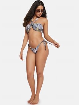 Secrets By ZeroKaata - Printed Halter Beachwear Swim Bikini Set