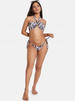 Secrets By ZeroKaata - Printed Halter Beachwear Swim Bikini Set