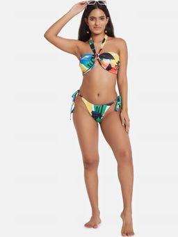 Secrets By ZeroKaata - Printed Halter Beachwear Swim Bikini Set