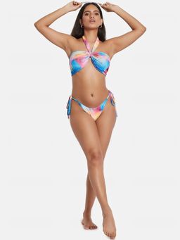 Secrets By ZeroKaata - Printed Halter Beachwear Swim Bikini Set