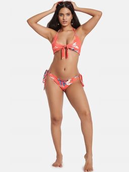 Secrets By ZeroKaata - Printed Halter Beachwear Swim Bikini Set