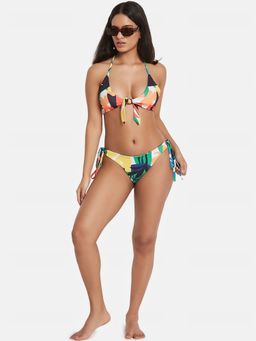 Secrets By ZeroKaata - Printed Halter Beachwear Swim Bikini Set