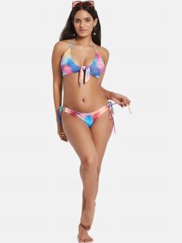 Secrets By ZeroKaata - Printed Halter Beachwear Swim Bikini Set