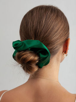 Mueras - XL Silk Satin Scrunchie Green