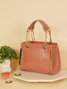 Fabbhue - Women's Peach Small Handheld Handbag