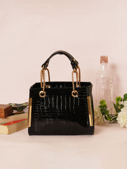 Fabbhue - Women's Black Small Handheld Handbag