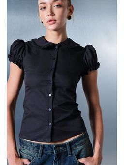 Bonkers Corner - Navy Blue Button Up Top