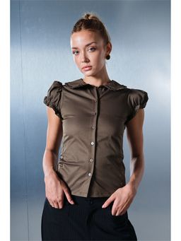 Bonkers Corner - Olive Button Up Top