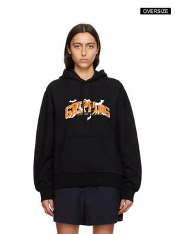 MISCHIEF MONKEY - Black Oversized Hoodie