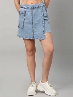 TARAMA - High Rise Denim Skorts