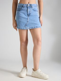 TARAMA - High Rise Denim Skorts