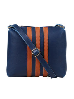 Bagsy Malone - Navy Blue Front Striped Sling Bag