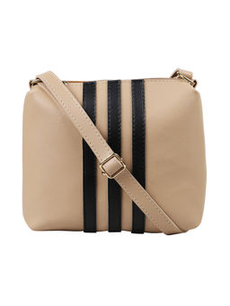 Bagsy Malone - Beige Front Striped Sling Bag