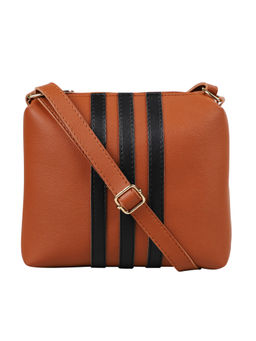 Bagsy Malone - Tan Front Striped Sling Bag