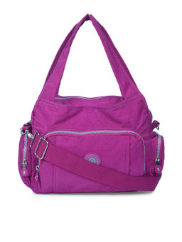 Bahama - CRINKLE Dark Red Color Nylon Material Soft Medium Size Handbag - FH-1509021003