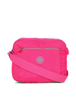 Bahama - CRINKLE Fuchsia Red Color Nylon Material Soft Medium Size Shoulder Bag - FH-20103031005
