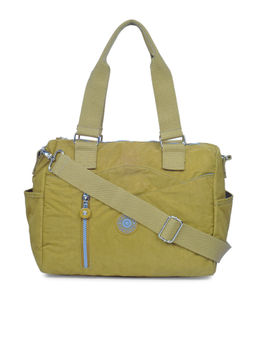 Bahama - CRINKLE Dark Yellow Color Nylon Material Soft Medium Size Shoulder Bag - FH-20110031004