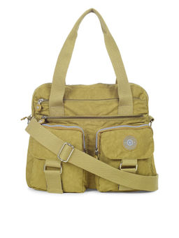 Bahama - CRINKLE Dark Yellow Color Nylon Material Soft Medium Size Handbag - FH-20134022004