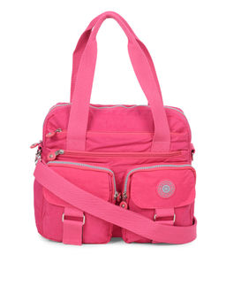 Bahama - CRINKLE Fuchsia Red Color Nylon Material Soft Medium Size Handbag - FH-20134022005