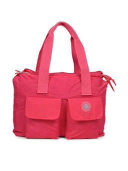 Bahama - CRINKLE Fuchsia Red Color Nylon Material Soft Medium Size Handbag - FH-2522023005
