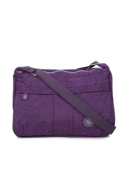 Bahama - CRINKLE Purple Color Nylon Material Soft Medium Size Shoulder Bag - FH-2692031007