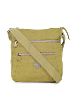 Bahama - CRINKLE Dark Yellow Color Nylon Material Soft Medium Size Shoulder Bag - FH-2756031004