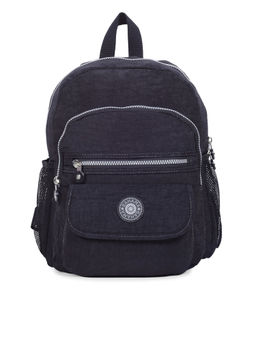 Bahama - CRINKLE Black Color Nylon Material Soft Medium Size Backpack - FH-2935012001