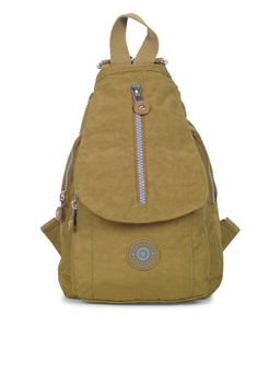 Bahama - CRINKLE Dark Yellow Color Nylon Material Soft Medium Size Backpack - FH-787011004