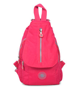 Bahama - CRINKLE Fuchsia Red Color Nylon Material Soft Medium Size Backpack - FH-787011005