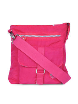 Bahama - CRINKLE Fuchsia Red Color Nylon Material Soft Medium Size Shoulder Bag - FH-806031005