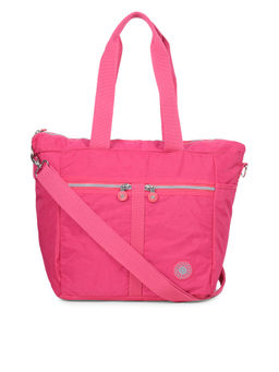 Bahama - CRINKLE Fuchsia Red Color Nylon Material Soft Medium Size Shoulder Bag - FH-844031005