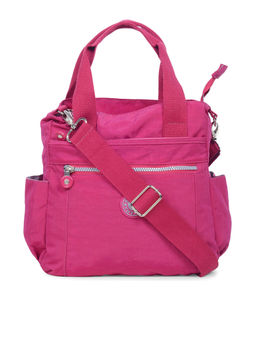 Bahama - CRINKLE Dark Red Color Nylon Material Soft Medium Size Shoulder Bag - FH-847031003