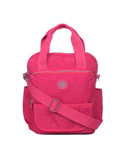 Bahama - CRINKLE Fuchsia Red Color Nylon Material Soft Medium Size Shoulder Bag - FH-9044031005