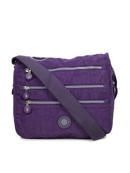 Bahama - CRINKLE Purple Color Nylon Material Soft Medium Size Shoulder Bag - FH-9244031007
