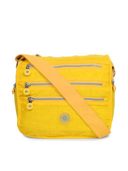Bahama - CRINKLE Yellow Color Nylon Material Soft Medium Size Shoulder Bag - FH-9244031008