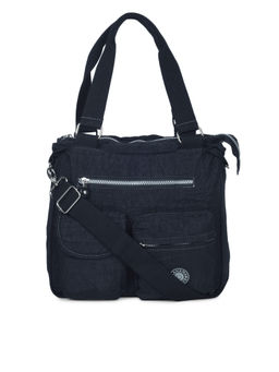 Bahama - CRINKLE Black Color Nylon Material Soft Medium Size Shoulder Bag - FH-9954031001