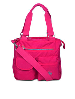Bahama - CRINKLE Fuchsia Red Color Nylon Material Soft Medium Size Shoulder Bag - FH-9954031005