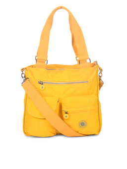 Bahama - CRINKLE Yellow Color Nylon Material Soft Medium Size Shoulder Bag - FH-9954031008