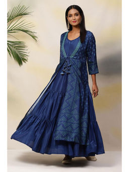 Biba - Blue Straight Modal Kurta (Set of 2)