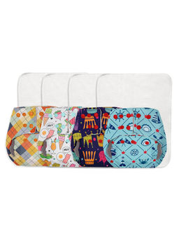 BASIC - Easy - Pack Of 4 Freeszie Cloth Diapers For Babies With Quick Drying Insert - Assorted