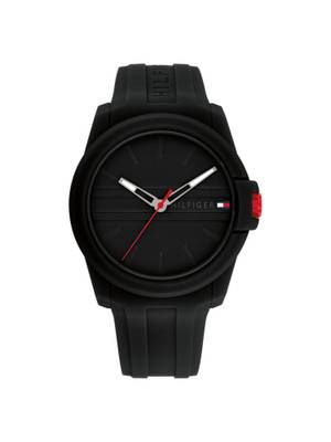 Buy Tommy Hilfiger Quartz Analog Black Silicone Strap for Men (M) Online