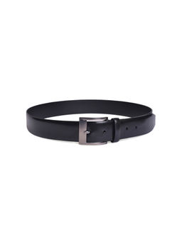 BELWABA - Genuine Italian Leather Black Men's Belt with Gunmetal Finished Buckle